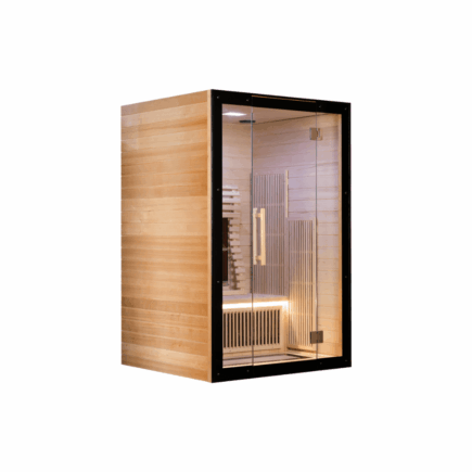Saună de interior cu infraroșu 2 persoane, spectru complet (full spectrum), din lemn Hemlock