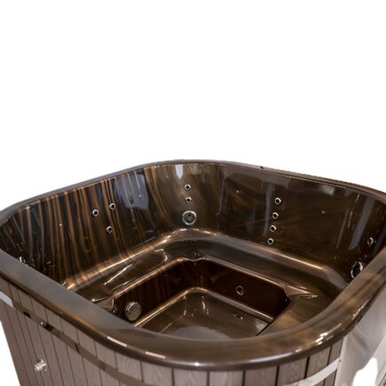 Ciubăr pătrat din acryl pentru 8 persoane, cu încălzire pe lemne și electric + sistem de igienizare UV – ediție limitată Black Friday