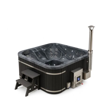 Ciubăr pătrat BRUGIA cu șezlong – Gama LUXURY (6 persoane)